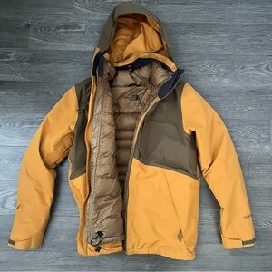 The North Face Gore-Tex Men's Yellow and Brown Puffer Jacket